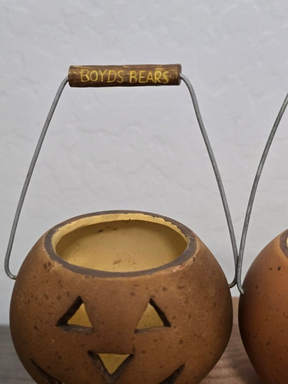 Vintage Boyds Bears Mini Halloween Jack-O-Lantern Pail Buckets Set/2 - Picture 5 of 13